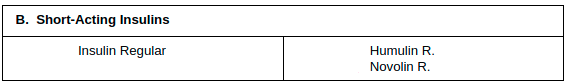 Short-Acting Insulins Short-Acting Insulins