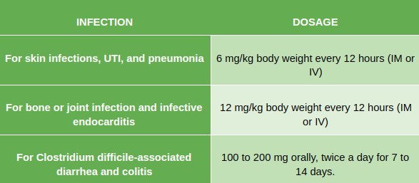 Dosage of Teicoplanin
